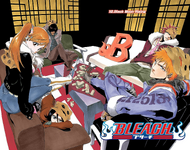 Renji, Ichigo, Rukia, Orihime, and Sado on the cover of Chapter 162.