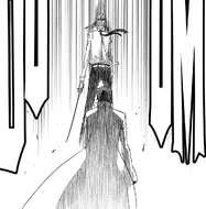 Aizen confronted by Shinji Hirako.