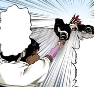 Renji saves Yūshirō Shihōin from falling to his death.