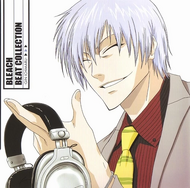 Gin on the cover of the fifth volume of the first Bleach Beat Collection session.