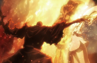 Yamamoto incinerates Driscoll to avenge Chōjirō.