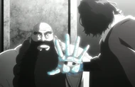 Yhwach discovers Pernida residing in Ichibe'e's left hand.