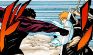 Sado punches Ichigo, who is forced to block with Zangetsu.