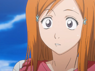 Orihime is stunned by Uryū's development as a fighter.