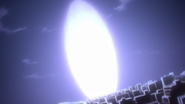 Aizen being engulfed in a explosion of reiatsu.