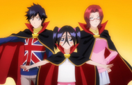 Ururu, Tatsuki and Chizuru with Michel's capes.