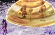 Orihime heals herself, Ichigo, and Sado with Sōten Kisshun.