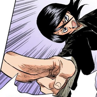 Rukia uses Bakudō #1. Sai on Ichigo.