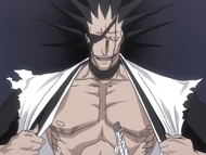 Kenpachi offers to let Ichigo cut him anywhere he likes.