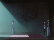 Ulquiorra arrives in Orihime's destroyed room.