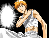 Ichigo realizes that he has been healed and is not dead.