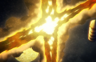 Ichigo launches a Getsuga Jūjishō at Yhwach.