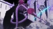 Uryû fait face à , qui vient de libérer son Bankai