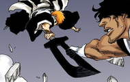 Sado grabs Ichigo as he falls.