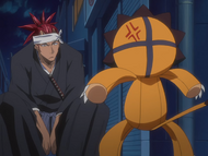 Renji encounters Kon in the streets.