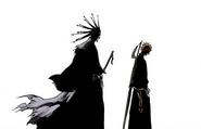 Kenpachi appears behind Ichigo.