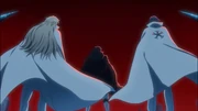 Yhwach accompagné d’Uryū et de Haschwalth dans le nouveau Seireitei