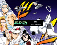 Grimmjow, his subordinates, and the Shinigami stationed in Karakura Town on the cover of Chapter 200.