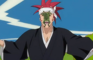 A frog leaps onto Renji's face.