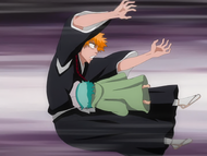 Nel uses Chōkasoku to catch up to Ichigo.