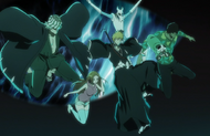 Urahara and the others emerge in Hueco Mundo.