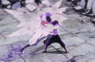 Yūshirō Shihōin rapidly punches Askin in the chest.