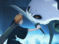 Ichigo fends off the Demi-Hollow.