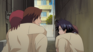 Keigo and Tatsuki carry their classmates.