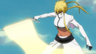 Harribel manipulates Reiryoku in the form of a ribbon as she uses Ola Azul.