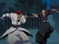 Ikkaku clashes with Edrad across the street.