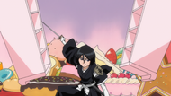 Rukia slashes the wardrobe.