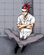 Renji waits outside the Urahara Shop.