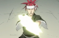 Renji uses Bakudō #4. Hainawa.