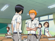 Ichigo invites Uryū to eat lunch with him and Keigo.