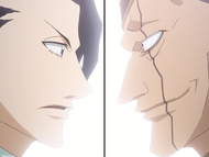 Kenpachi and Byakuya rile each other up.