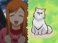 Orihime envisions Kūkaku Shiba as a cat.