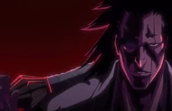 Kenpachi declares that his title means he can cut anything Gremmy creates.