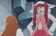 Riruka berates Orihime for being depressed about the past.