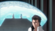 Aizen revealing his plan to enter fake Karakura Town.