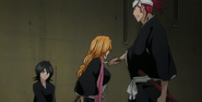 Renji and Rukia surround the Reigai