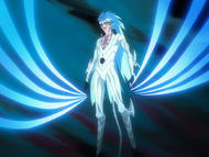 Grimmjow stands with Desgarrón activated.