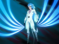 Grimmjow generates ten large energy talons with Desgarrón.