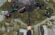 Ichigo points his sword at the Dark Ones.