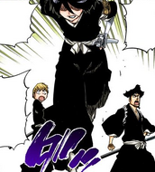 Rukia runs toward the base of the pillars in search of the enemy leaders.