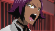 Yoruichi yells at Urahara.