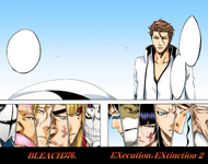 Hisagi and the other Shinigami allied against Aizen on the cover of Chapter 376.