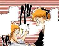 Uryū is stunned by Ichigo ignoring him in favor of berating Kon.