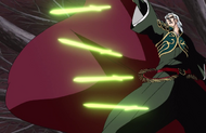 Ganryū generates daggers from thin air.