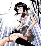 Rukia is bound using Shibireyubi.