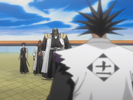 Kenpachi confronts the 7th and 9th Divisions.